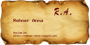 Rehner Anna névjegykártya
